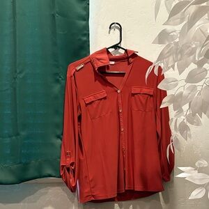 89th & Madison Red Button Down Shirt